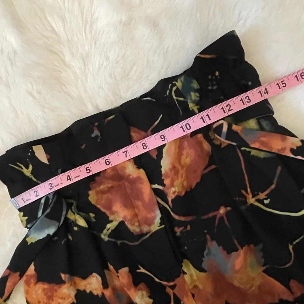 BCBGMaxAzria Black Floral Wide Leg Palazzo Pants - Picture 9 of 15